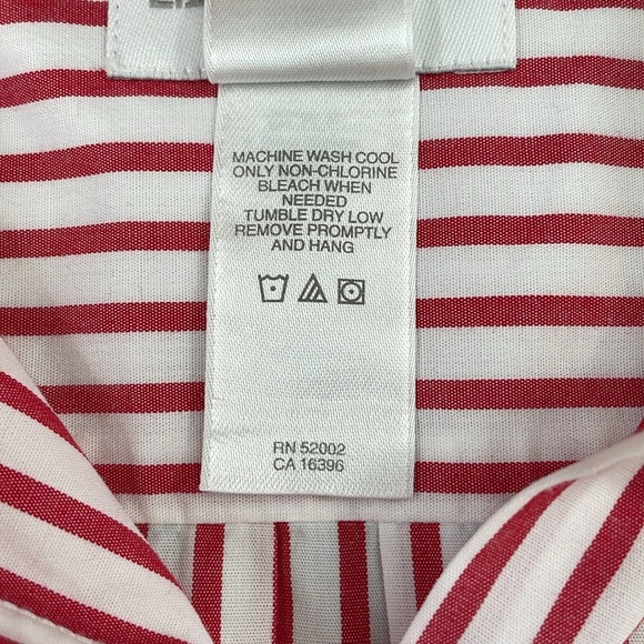 Women's Liz Claiborne Lizsport Button Down Cotton Long Sleeve Striped Shirt - Picture 16 of 16